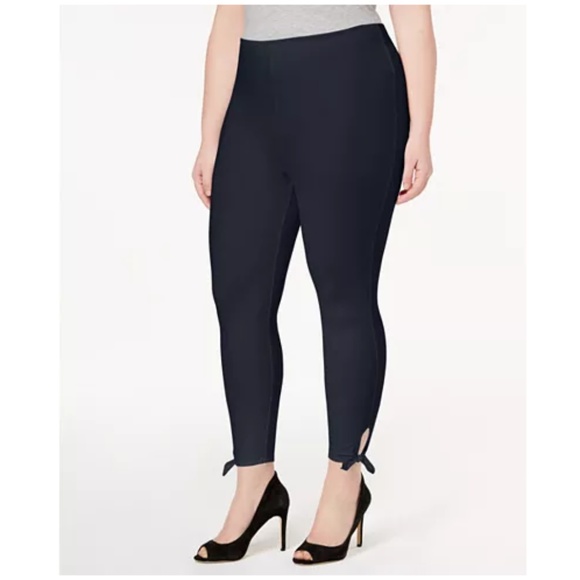 NWT Lyssé Side-Tie Cropped Leggings Plus 2X Blue - Picture 1 of 3